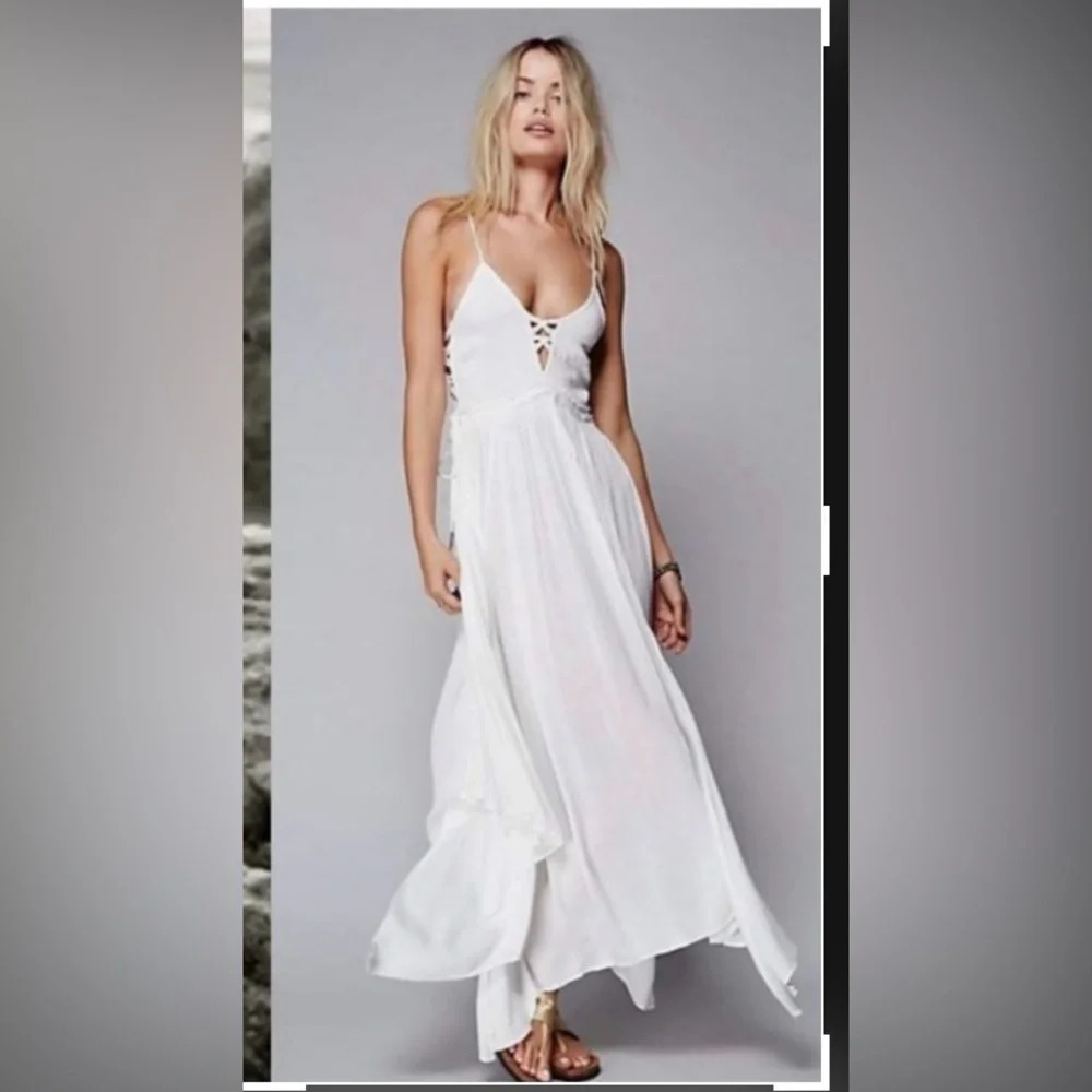 Free People White Boho Beach Dress